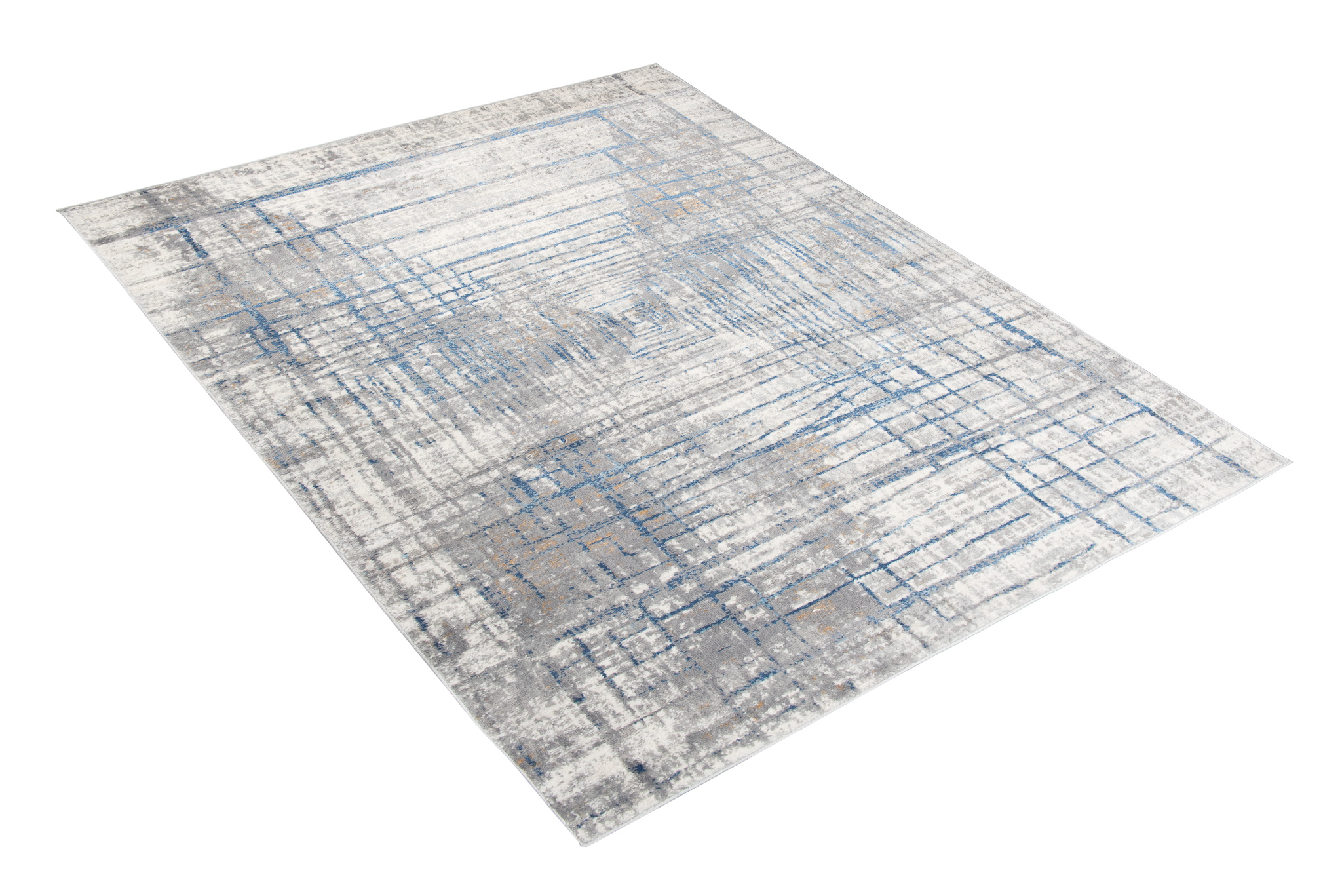 Alfombra Valley Gris Azul Abstracto Líneas