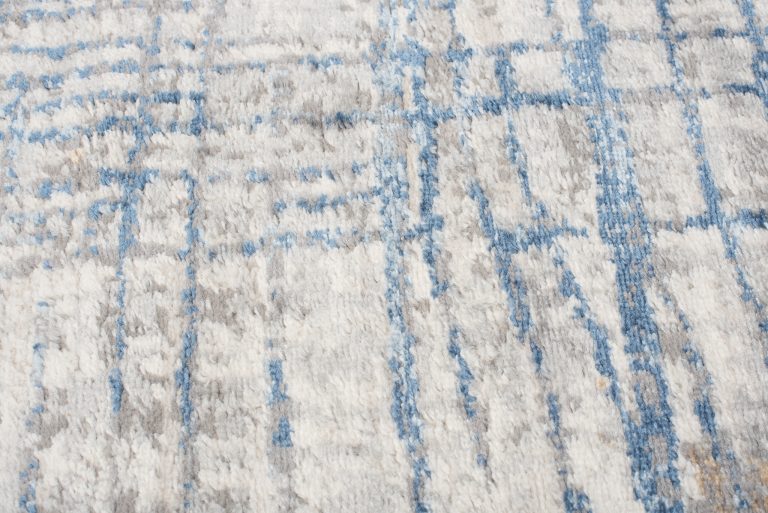 Alfombra Valley Gris Azul Abstracto Líneas