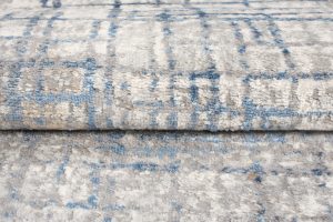 Alfombra Valley Gris Azul Abstracto Líneas