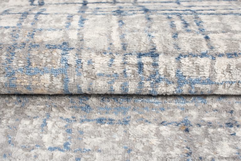 Alfombra Valley Gris Azul Abstracto Líneas