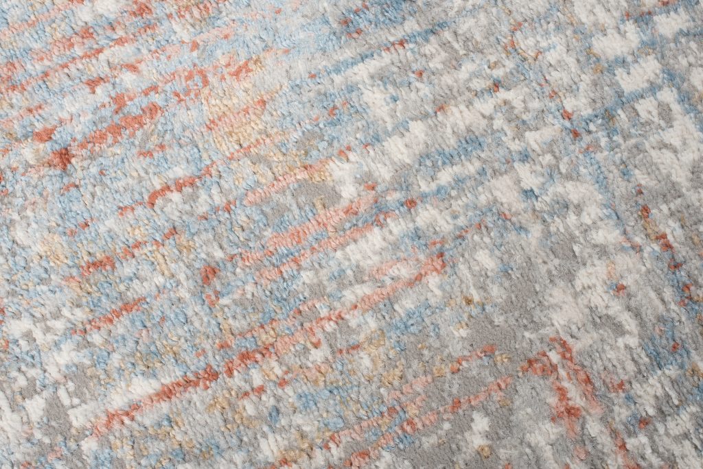 Alfombra Valley Gris Salmón Abstracto Líneas