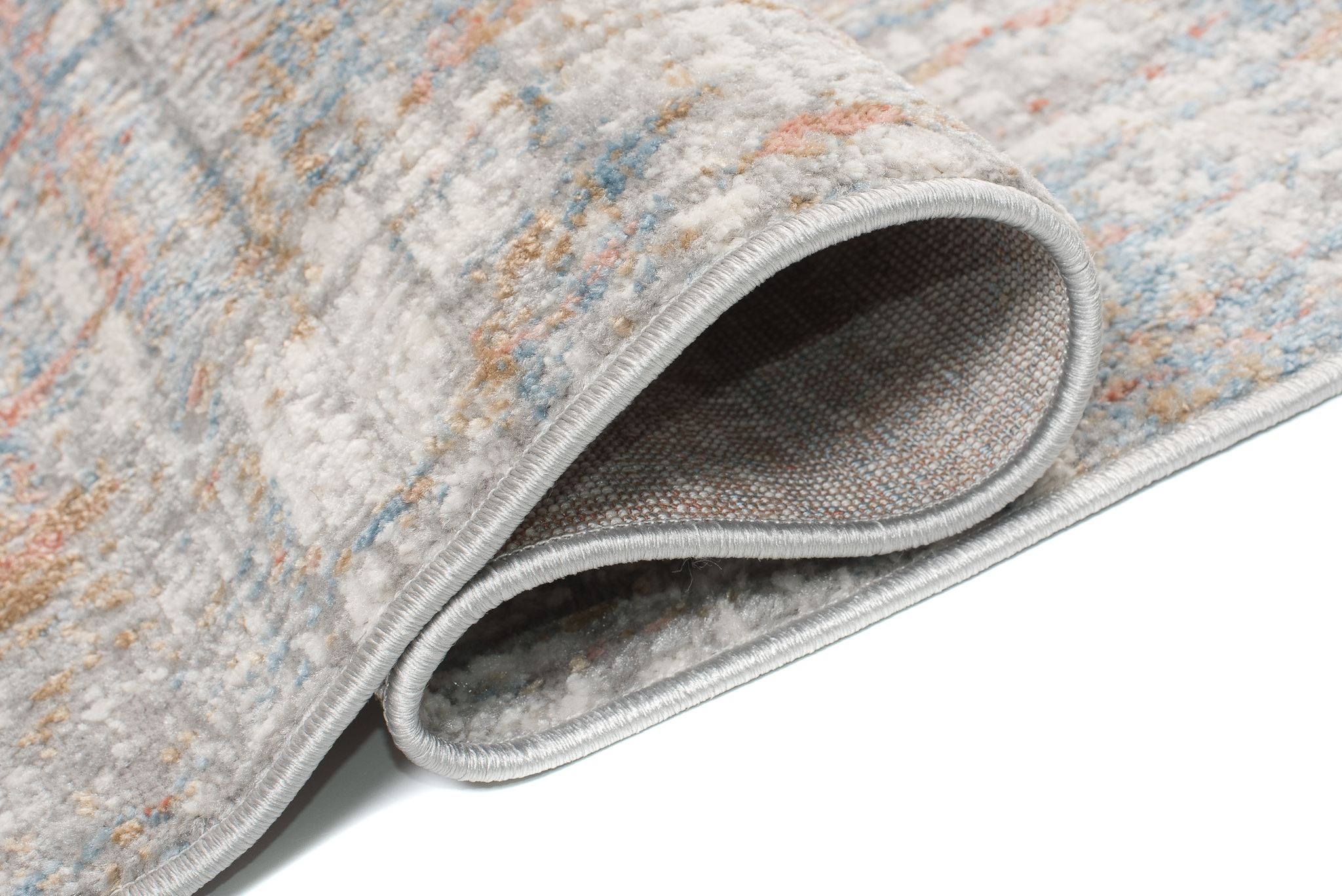 Alfombra Valley Gris Salmón Abstracto Líneas