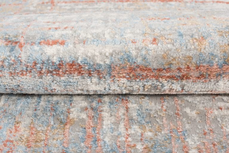 Alfombra Valley Gris Salmón Abstracto Líneas