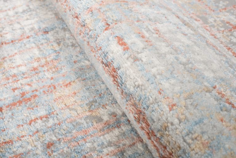 Alfombra Valley Gris Salmón Abstracto Líneas