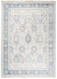 Alfombra Valley Gris Azul Vintage Borde