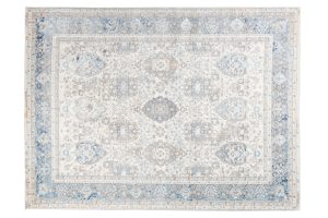 Alfombra Valley Gris Azul Vintage Borde