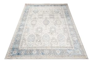 Alfombra Valley Gris Azul Vintage Borde