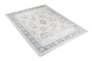 Alfombra Valley Gris Azul Vintage Borde