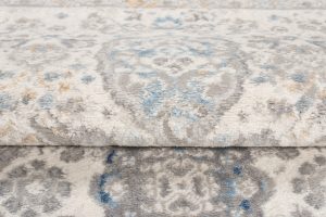 Alfombra Valley Gris Azul Vintage Borde