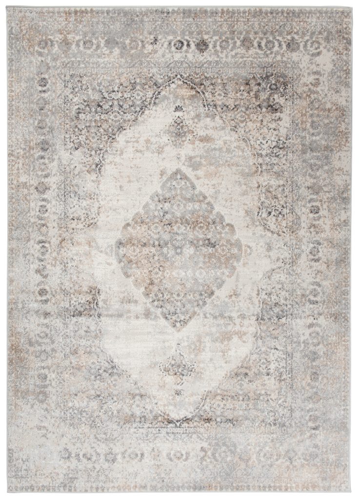 Alfombra Valley Gris Rojo Ladrillo Vintage Ornamental