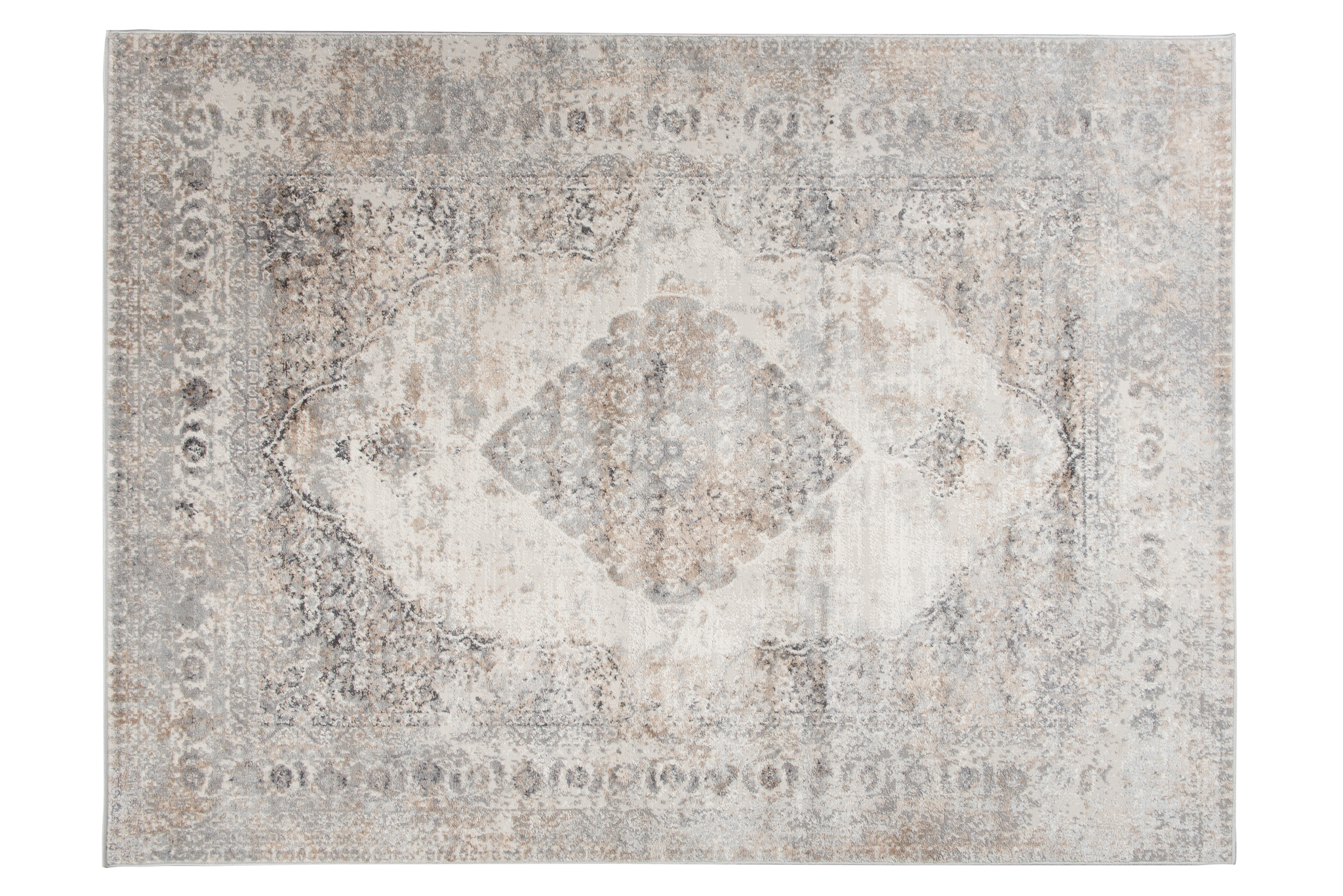 Alfombra Valley Gris Rojo Ladrillo Vintage Ornamental