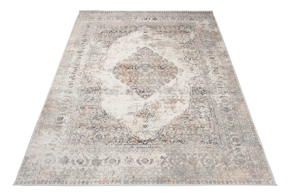 Alfombra Valley Gris Rojo Ladrillo Vintage Ornamental