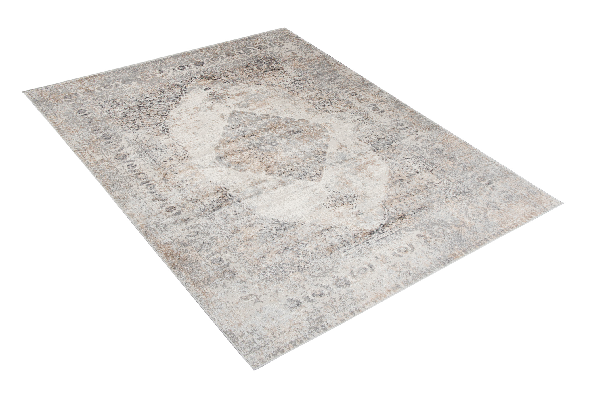 Alfombra Valley Gris Rojo Ladrillo Vintage Ornamental