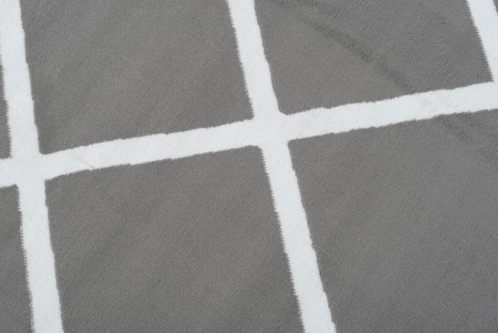 Alfombra Luxury Negro Blanco Geométrico Enrejado