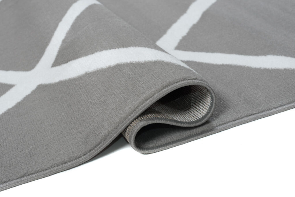 Alfombra Luxury Negro Blanco Geométrico Enrejado