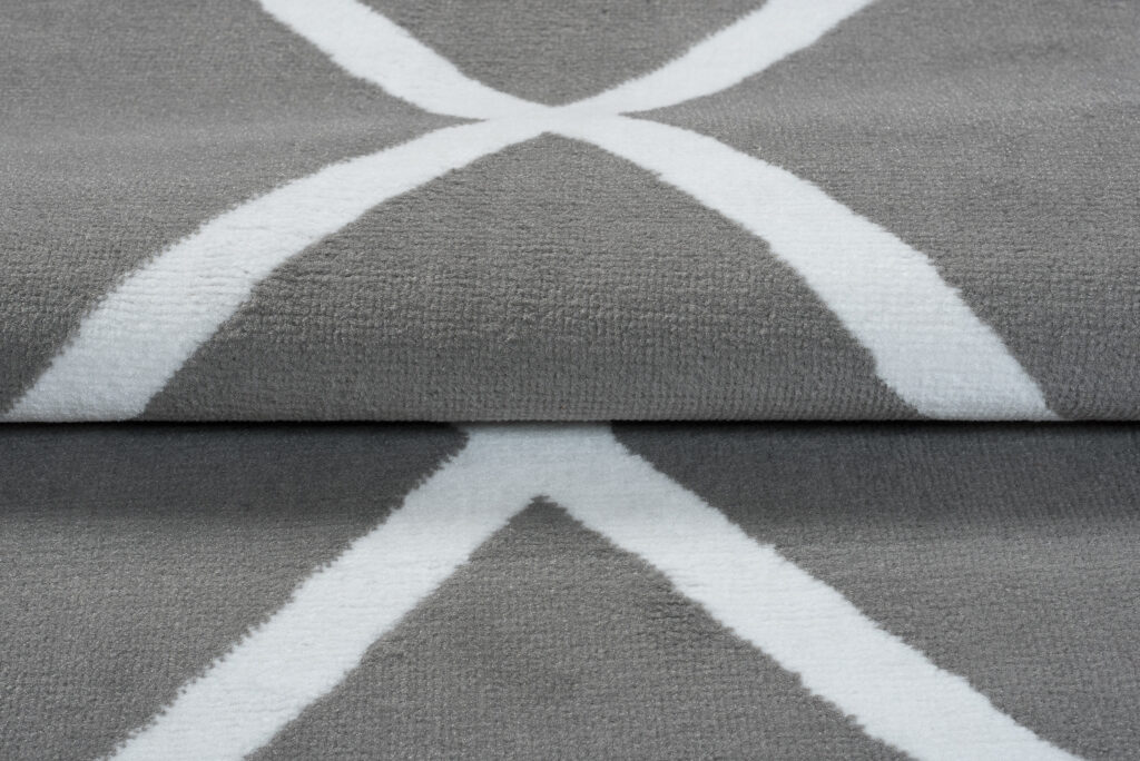Alfombra Luxury Negro Blanco Geométrico Enrejado