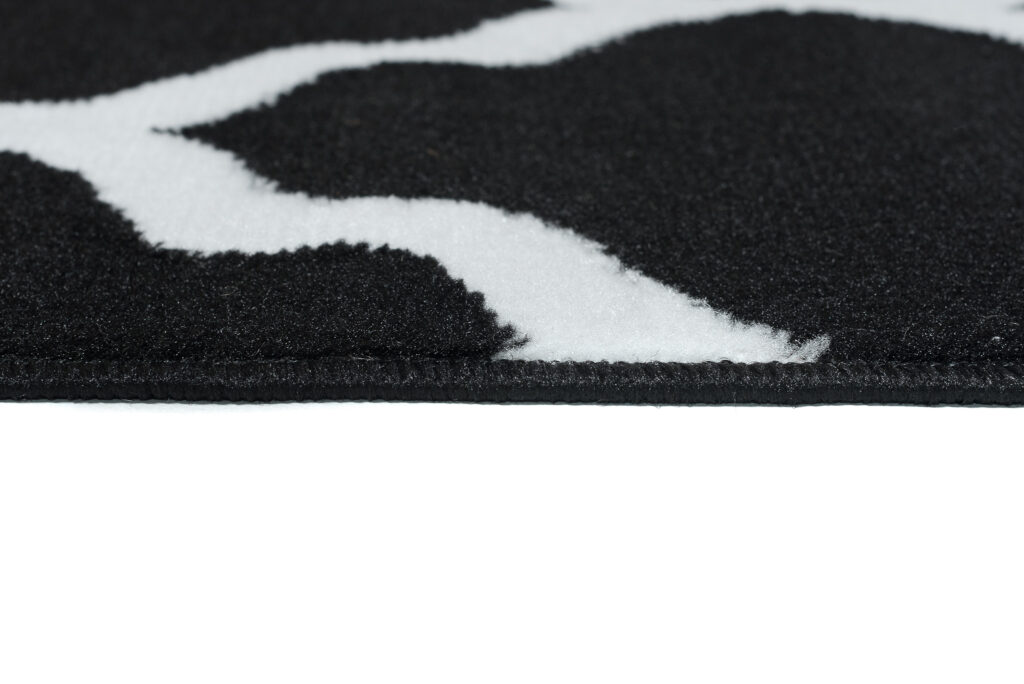Alfombra Luxury Negro Blanco Geométrico Trellis