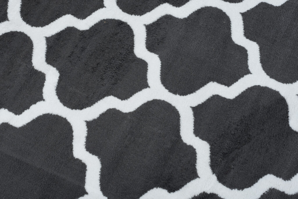Alfombra Luxury Gris Oscuro Blanco Geométrico Trellis
