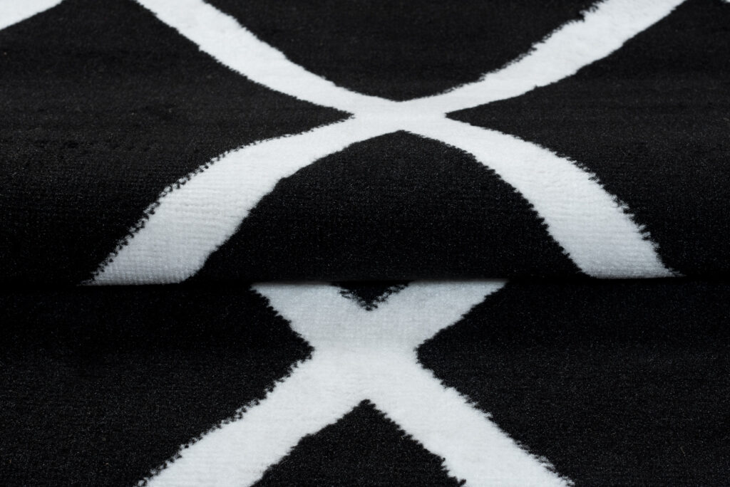 Alfombra Luxury Gris Claro Blanco Geométrico Enrejado