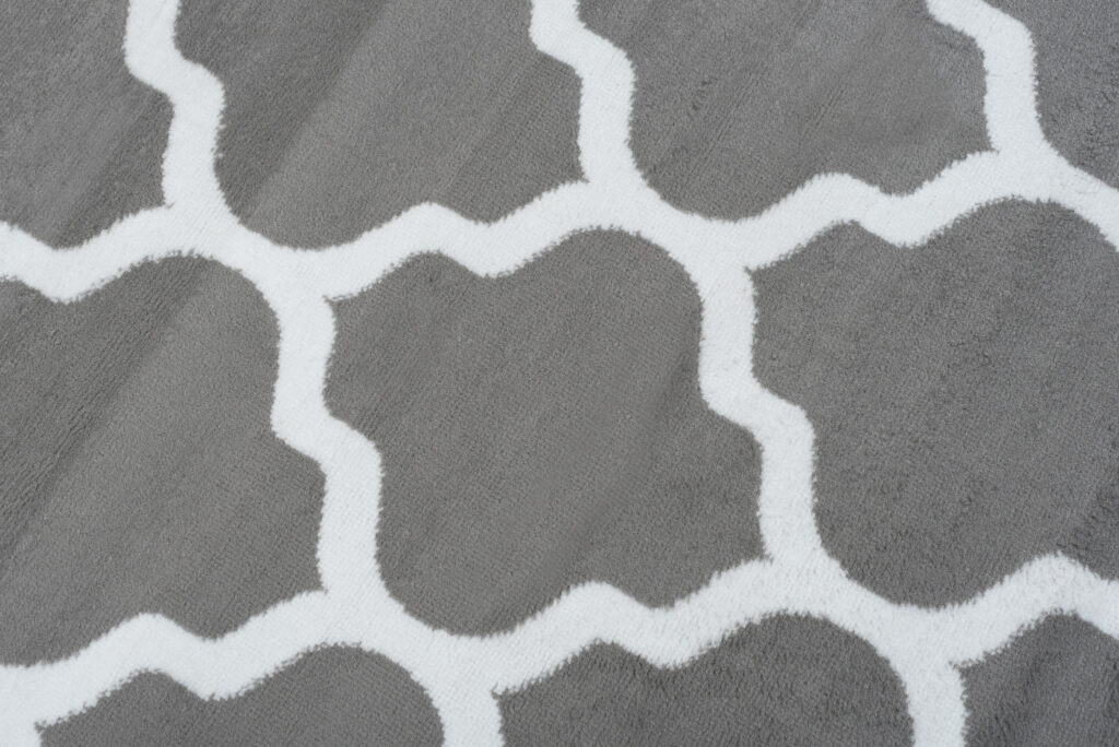 Alfombra Luxury Gris Claro Blanco Geométrico Trellis