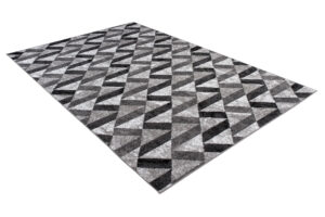 Alfombra Maya Gris Negro Abstracto Zigzag