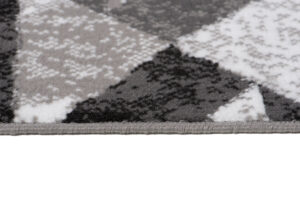 Alfombra Maya Gris Negro Abstracto Zigzag