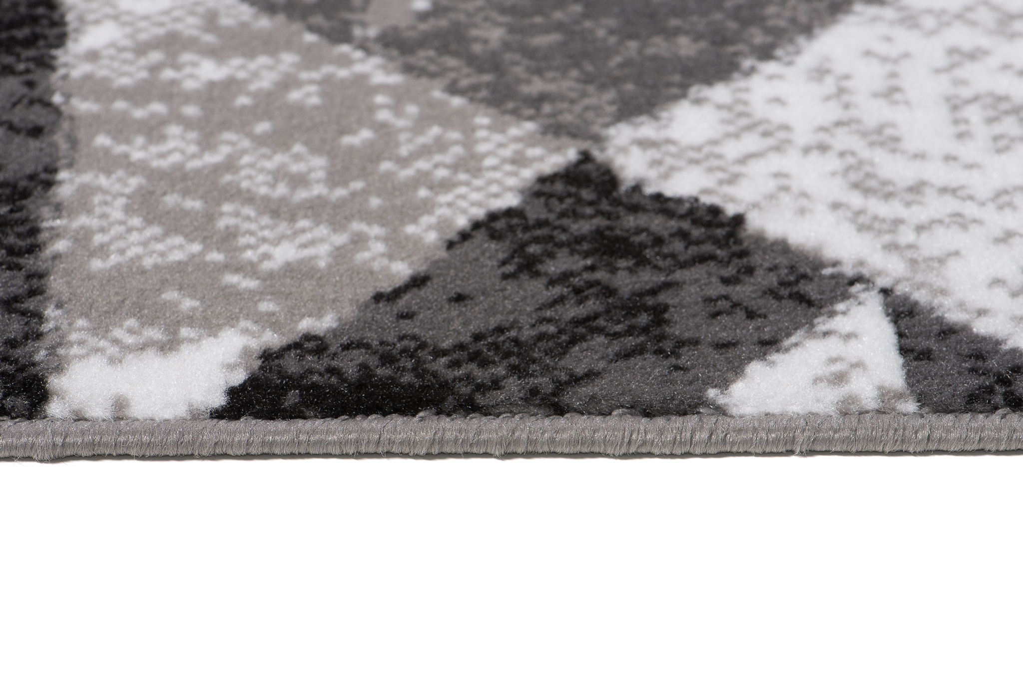 Alfombra Maya Gris Negro Abstracto Zigzag