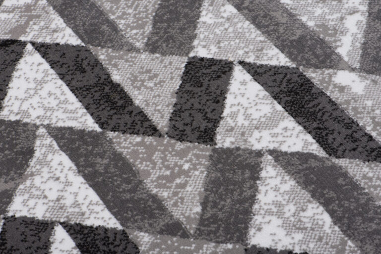 Alfombra Maya Gris Negro Abstracto Zigzag