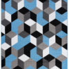 Alfombra Maya Gris Azul Cubos