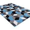 Alfombra Maya Gris Azul Cubos