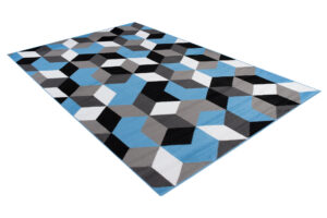Alfombra Maya Gris Azul Cubos
