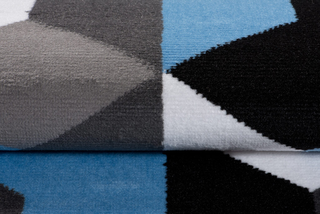 Alfombra Maya Gris Azul Cubos