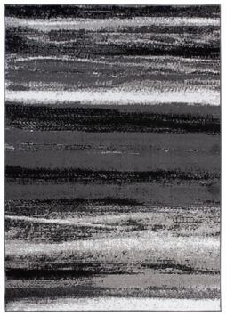 Alfombra Maya Gris Negro Rayas