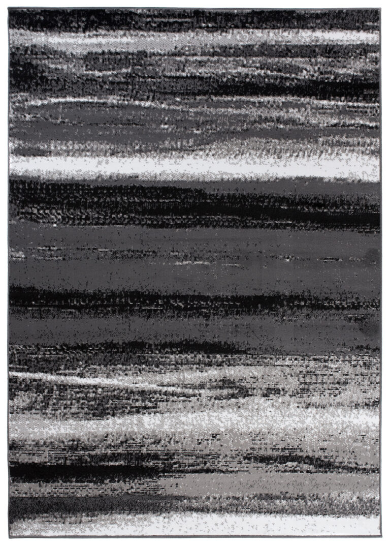 Alfombra Maya Gris Negro Rayas