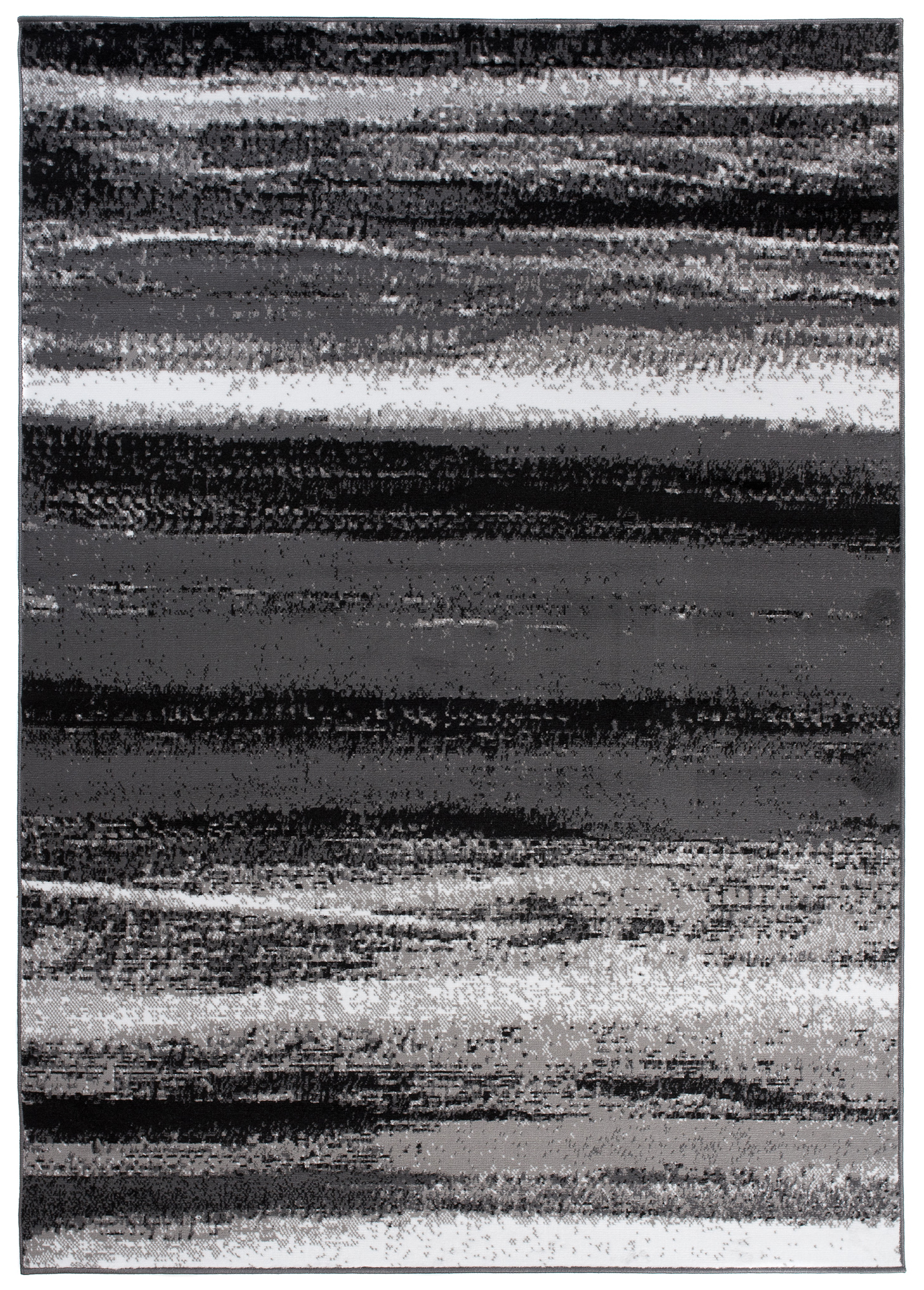 Alfombra Maya Gris Negro Rayas