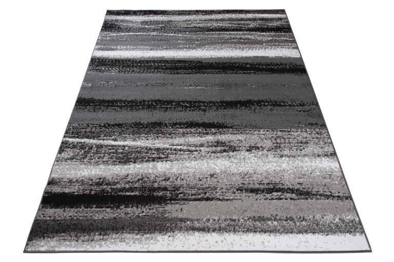 Alfombra Maya Gris Negro Rayas