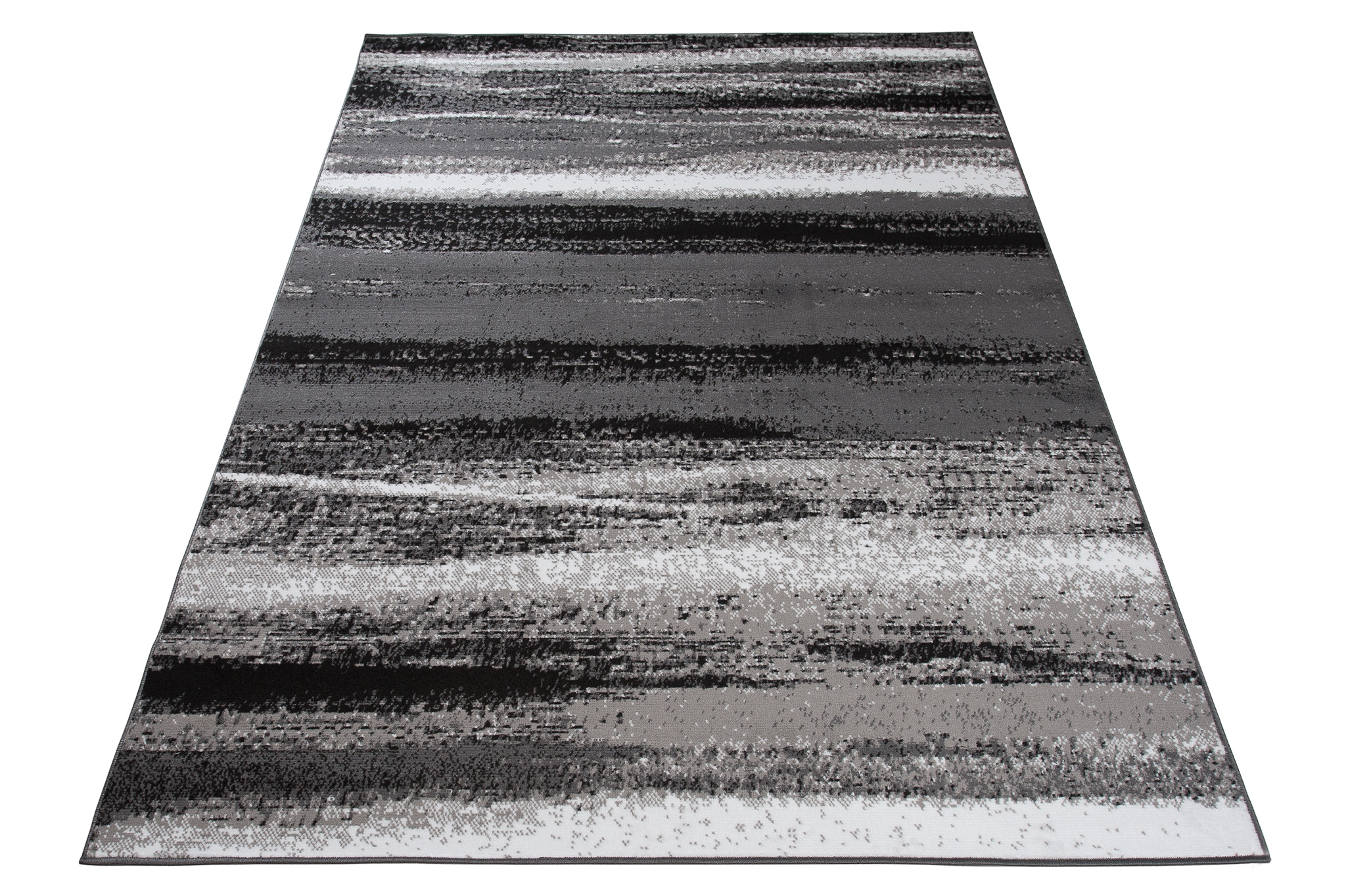 Alfombra Maya Gris Negro Rayas