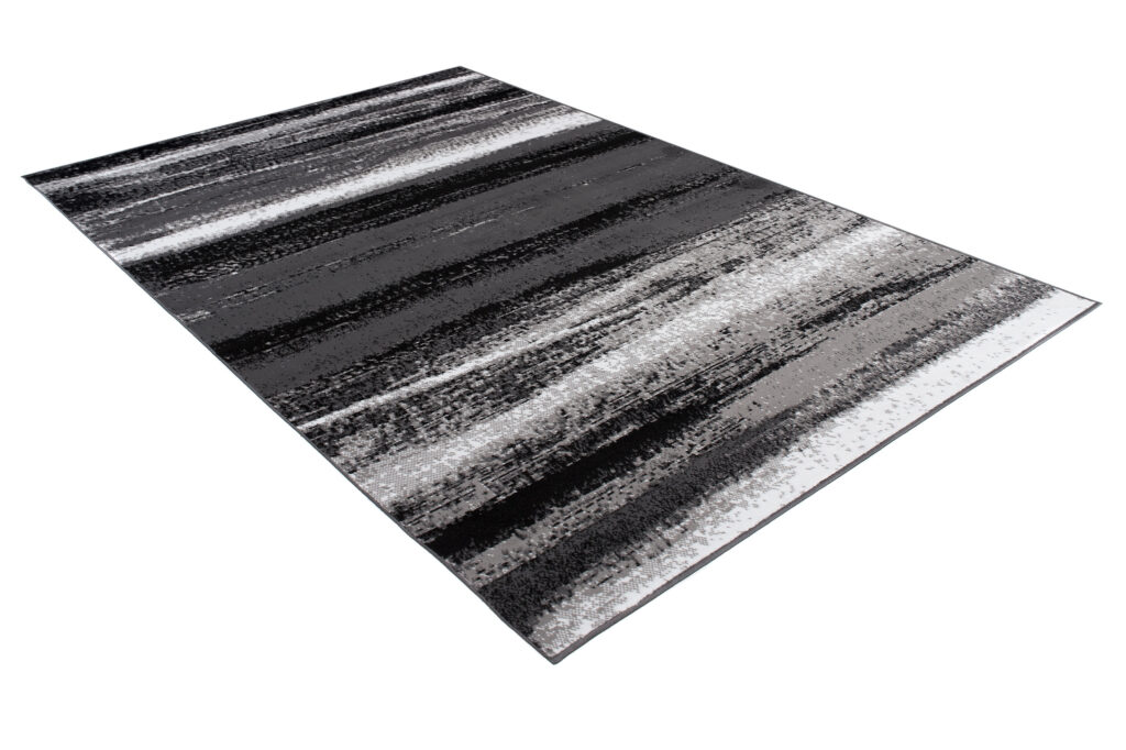 Alfombra Maya Gris Negro Rayas