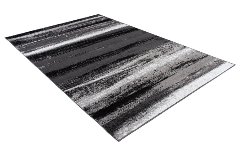 Alfombra Maya Gris Negro Rayas