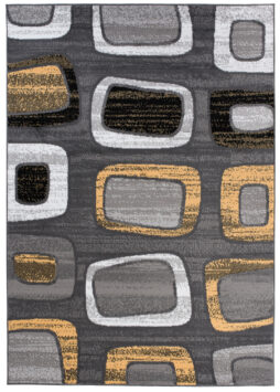 Alfombra Maya Amarillo Gris Geométrico