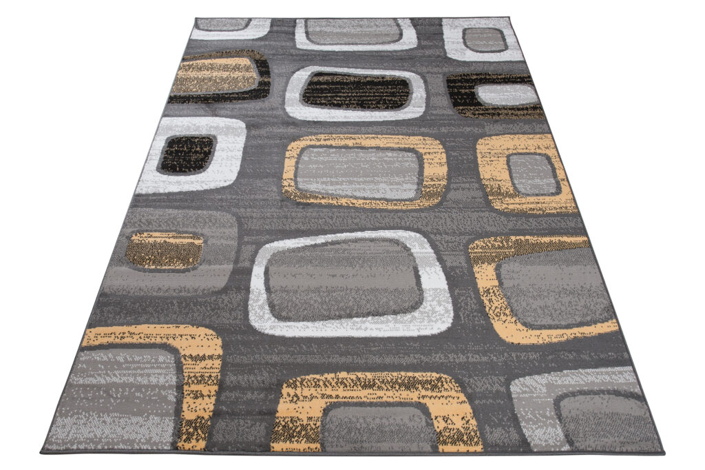 Alfombra Maya Amarillo Gris Geométrico