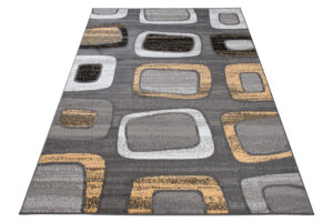 Alfombra Maya Amarillo Gris Geométrico