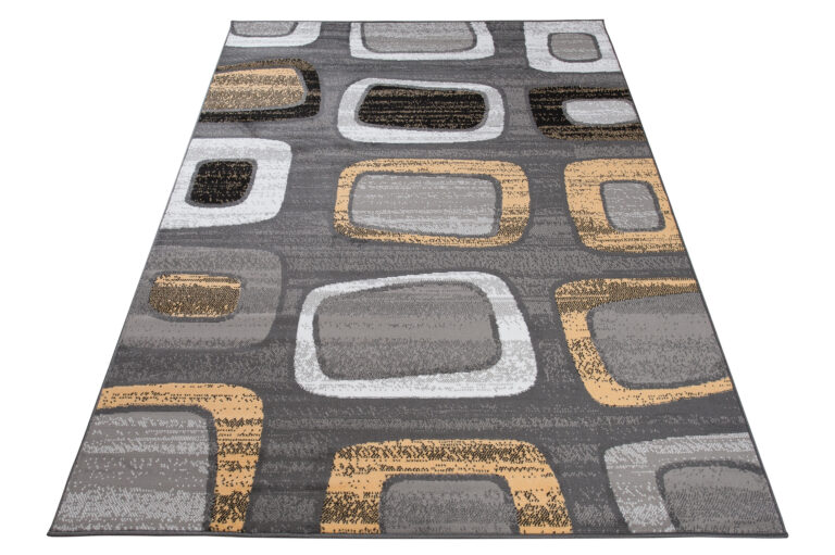 Alfombra Maya Amarillo Gris Geométrico