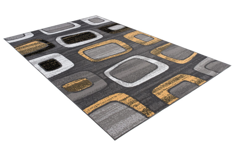 Alfombra Maya Amarillo Gris Geométrico