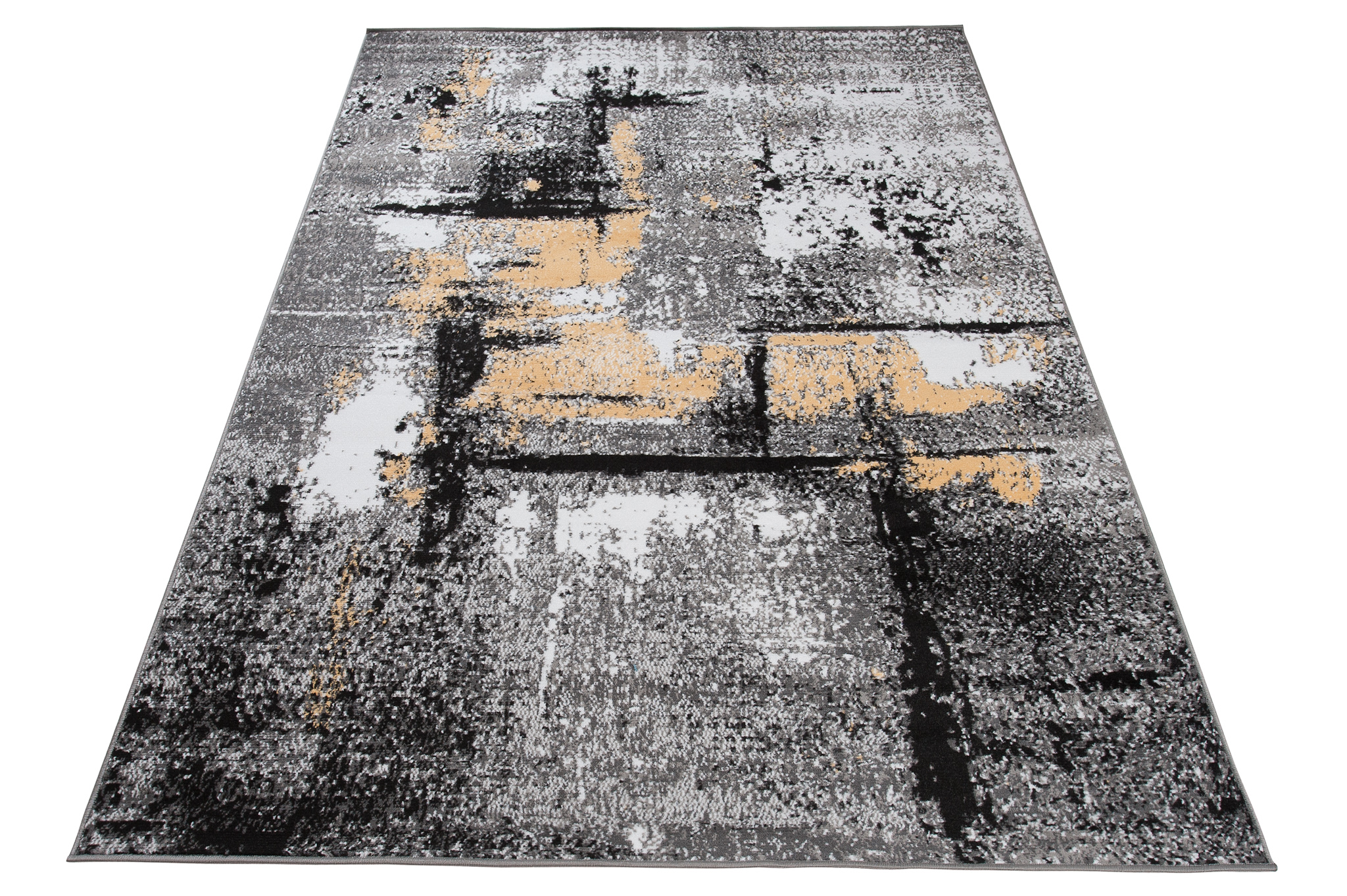 Alfombra Maya Gris Amarillo Moteado