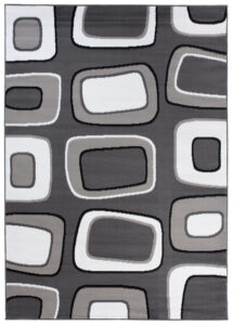 Alfombra Maya Gris Blanco Geométrico