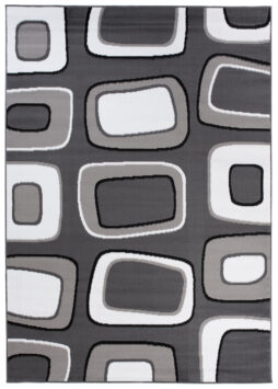 Alfombra Maya Gris Blanco Geométrico