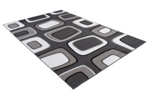 Alfombra Maya Gris Blanco Geométrico