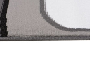 Alfombra Maya Gris Blanco Geométrico