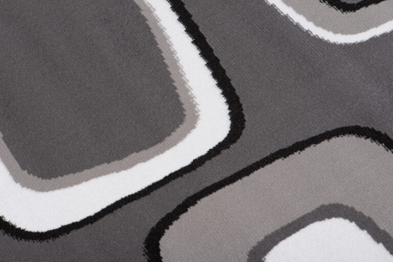 Alfombra Maya Gris Blanco Geométrico